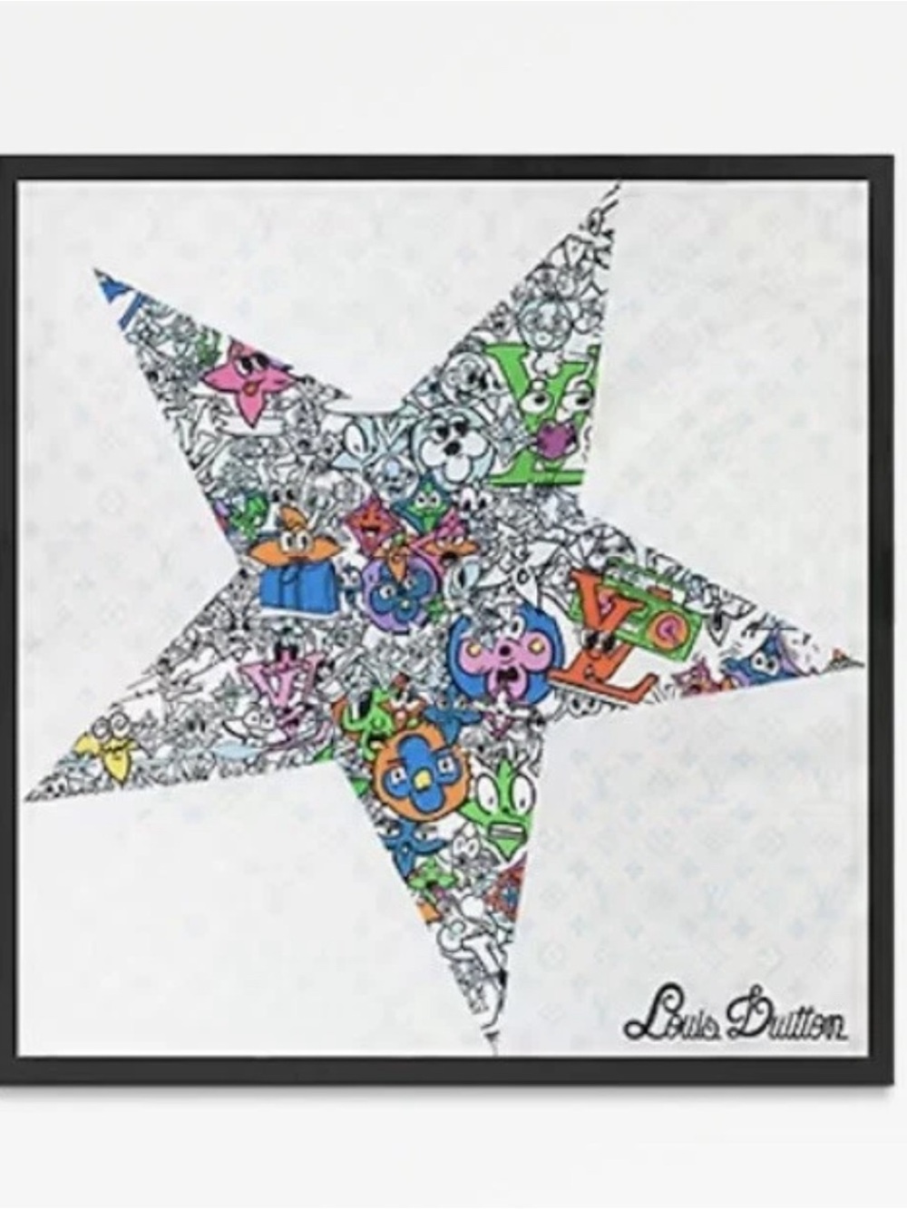 Authentic Louis Vuitton Virgil Abloh Comics Graffiti Star Bandana Scarf